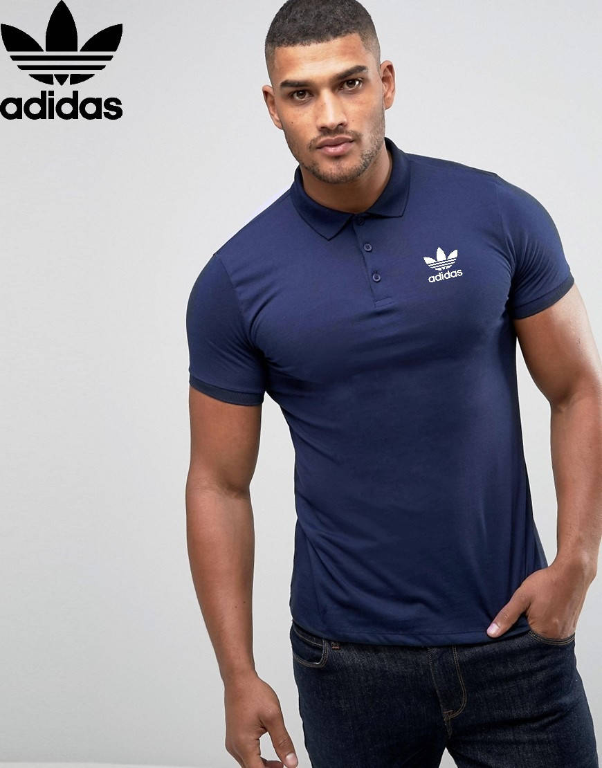 

Футболка Поло Adidas | тёмно синяя тенниска Адидас