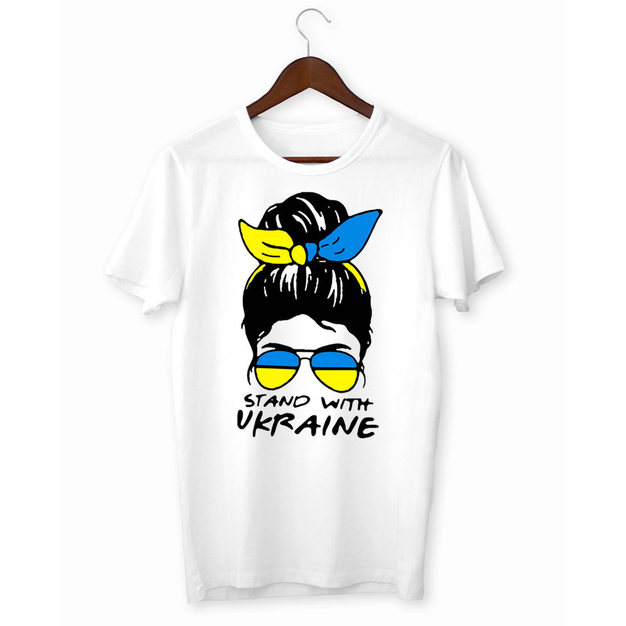 

Футболка с принтом "Девушка - Stand with Ukraine" Push IT XS, Черный