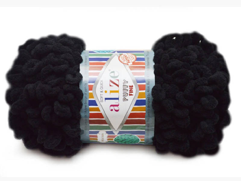 

Alize Puffy Fine NEW, Черный №60