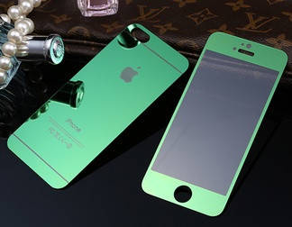 

Защитное стекло (2 in 1) для iPhone 5/5s Green Mirror переднее + заднее
