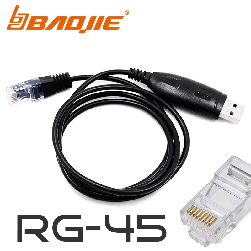 

Кабель для программирования раций Baojie BJ-218 / 318 и Zastone Z218 с RJ45 разъёмом