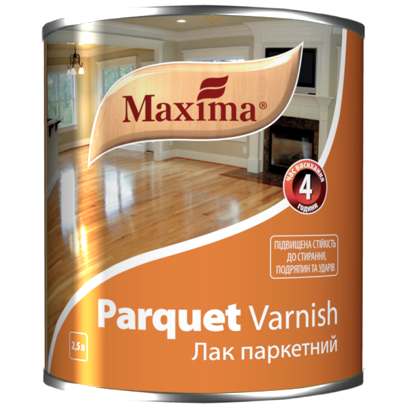 

Лак паркетний алкідно-уретановий глянцевий "Parquet varnish" MAXIMA 2.5 л