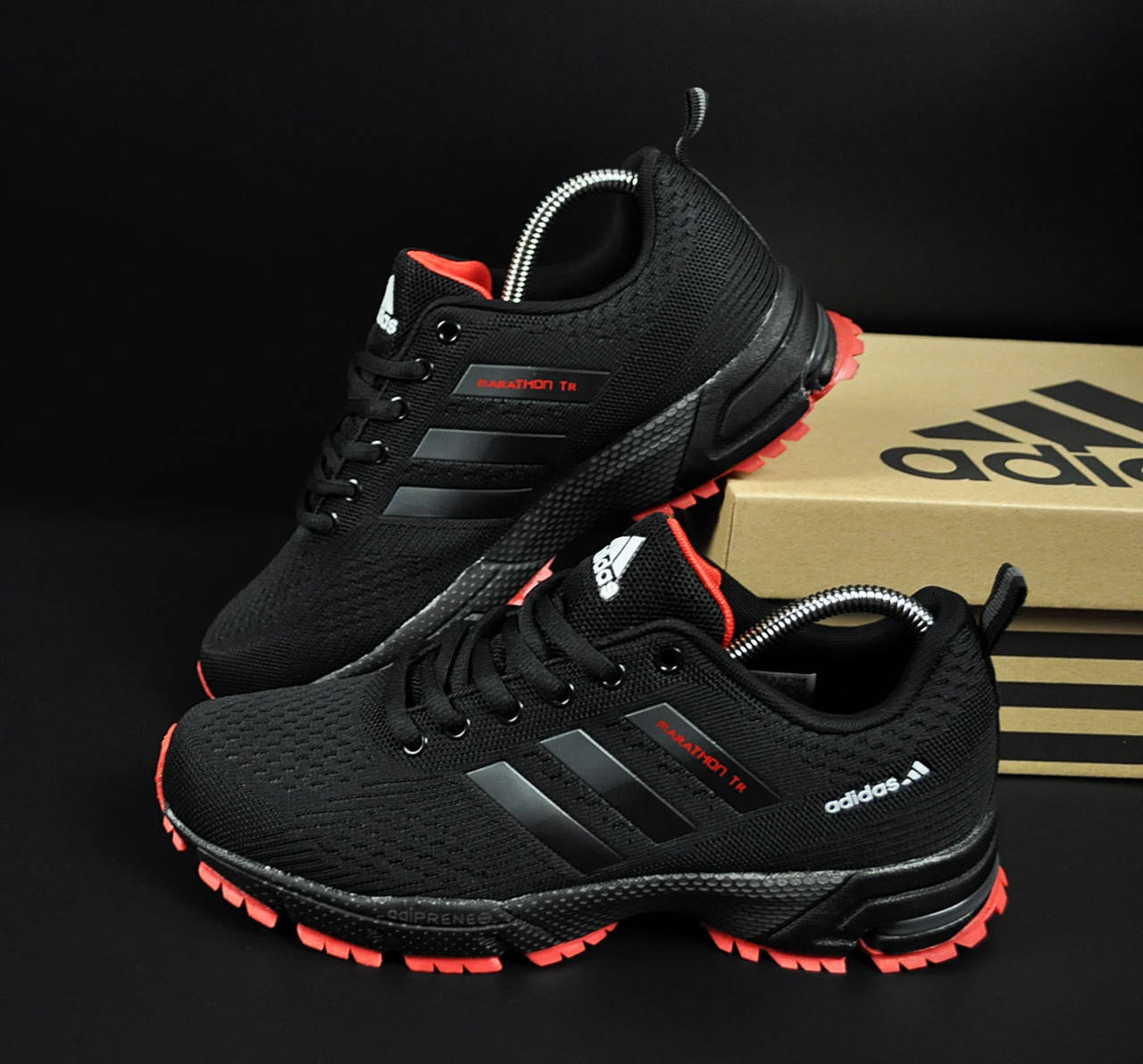 

Кроссовки мужские Adidas Marathon TR черные с красным, Адидас Марафон, текстильные, Код KR-20970 43, Черный