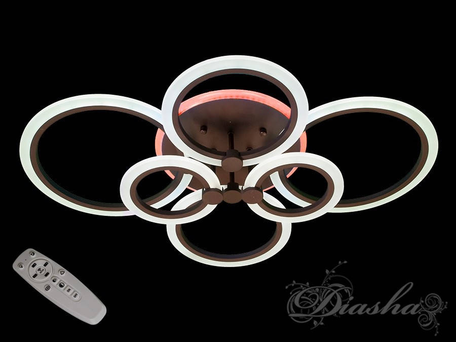 

Светодиодная люстра с пультом управления кофейного цвета A8022/6CF LED 3color dimmer