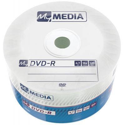 

Диск DVD MyMedia DVD-R 4.7GB 16X Wrap MATT SILVER 50шт (69200)