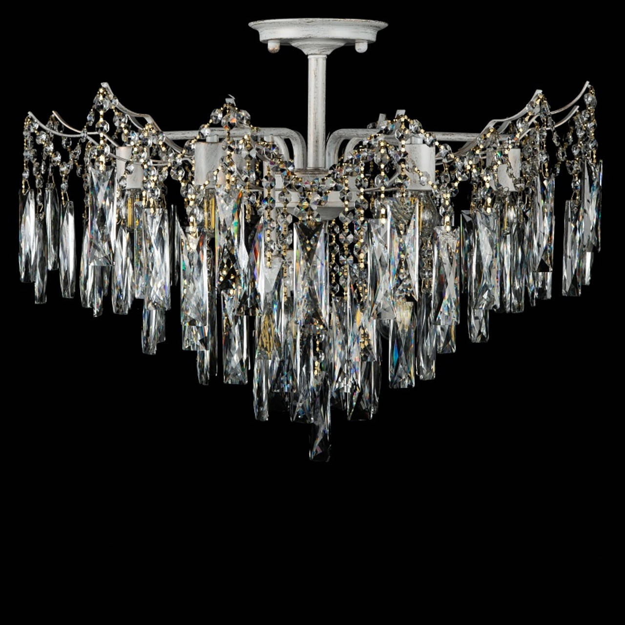 

Хрустальная люстра на 9 ламп белая с золотом СветМира VL-L2585/9 (WG), Белый