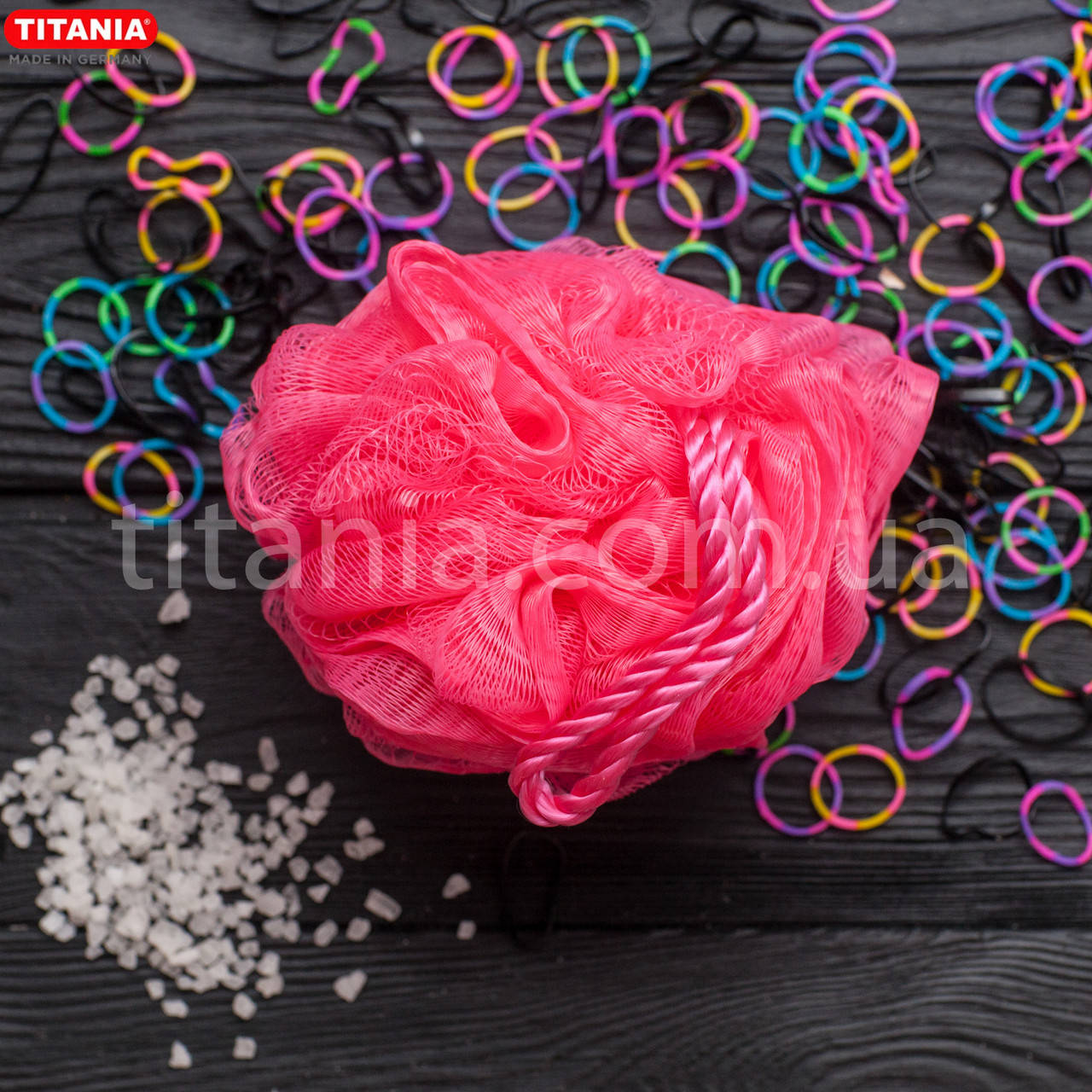 

Мочалка для душа бантик Titania art.9107 Розовый