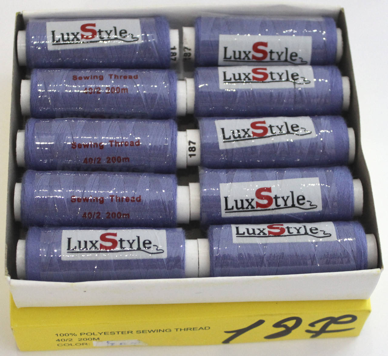 

Нитки швейные LuxStyle 40/2-200м (100% полиэстeр) №187, Разные цвета
