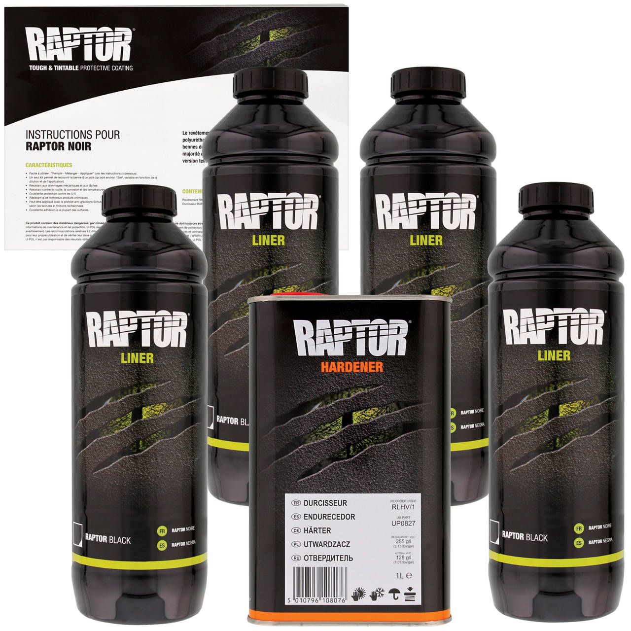 

Защитное покрытие повышенной прочности U-POL RAPTOR 4л, Черный