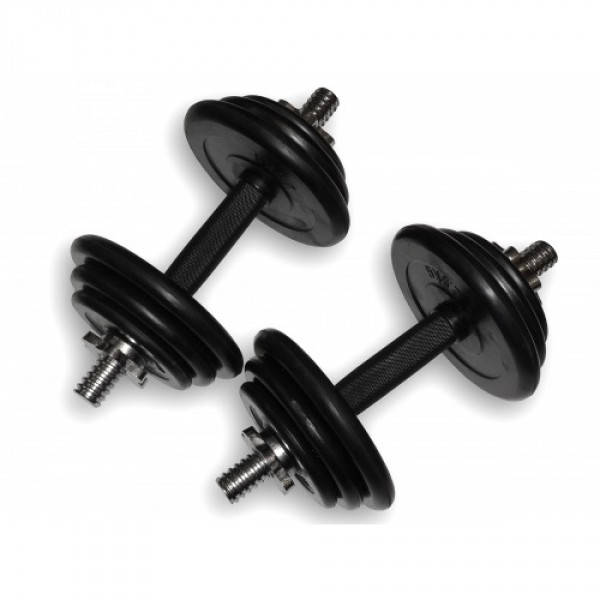 

Гантели наборные 2шт х 19,5кг (39 кг) Ручка каучук Fitnessport DB-01-39kg