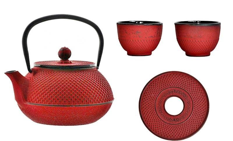 

Набор чайник японский с чашками и подставкой Red, 800 мл, MPL071343, Красный