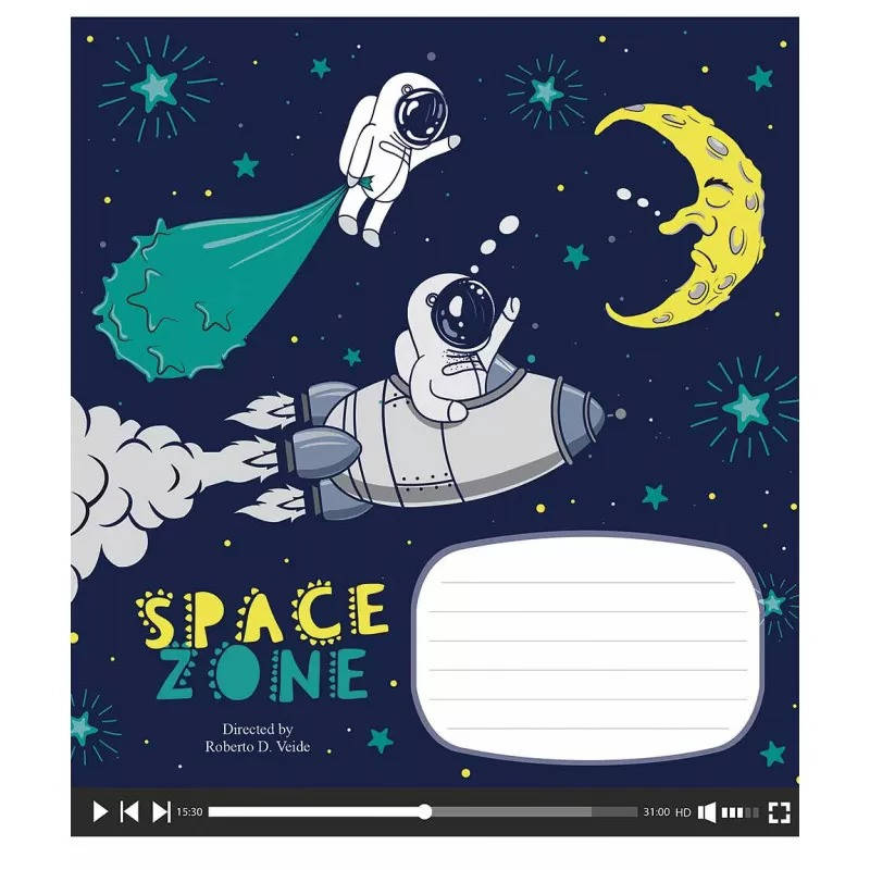 

Зошит шкільний в лінію 12 аркушів Школярик, Space zone