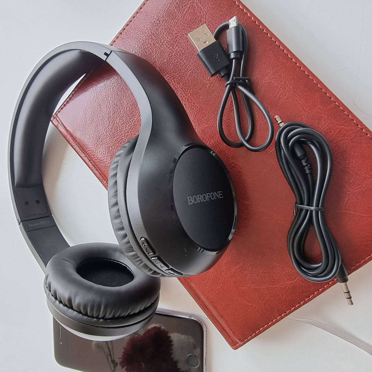

Беспроводные Bluetooth-наушники с микрофоном Borofone BO12 Черные (Black), Черный