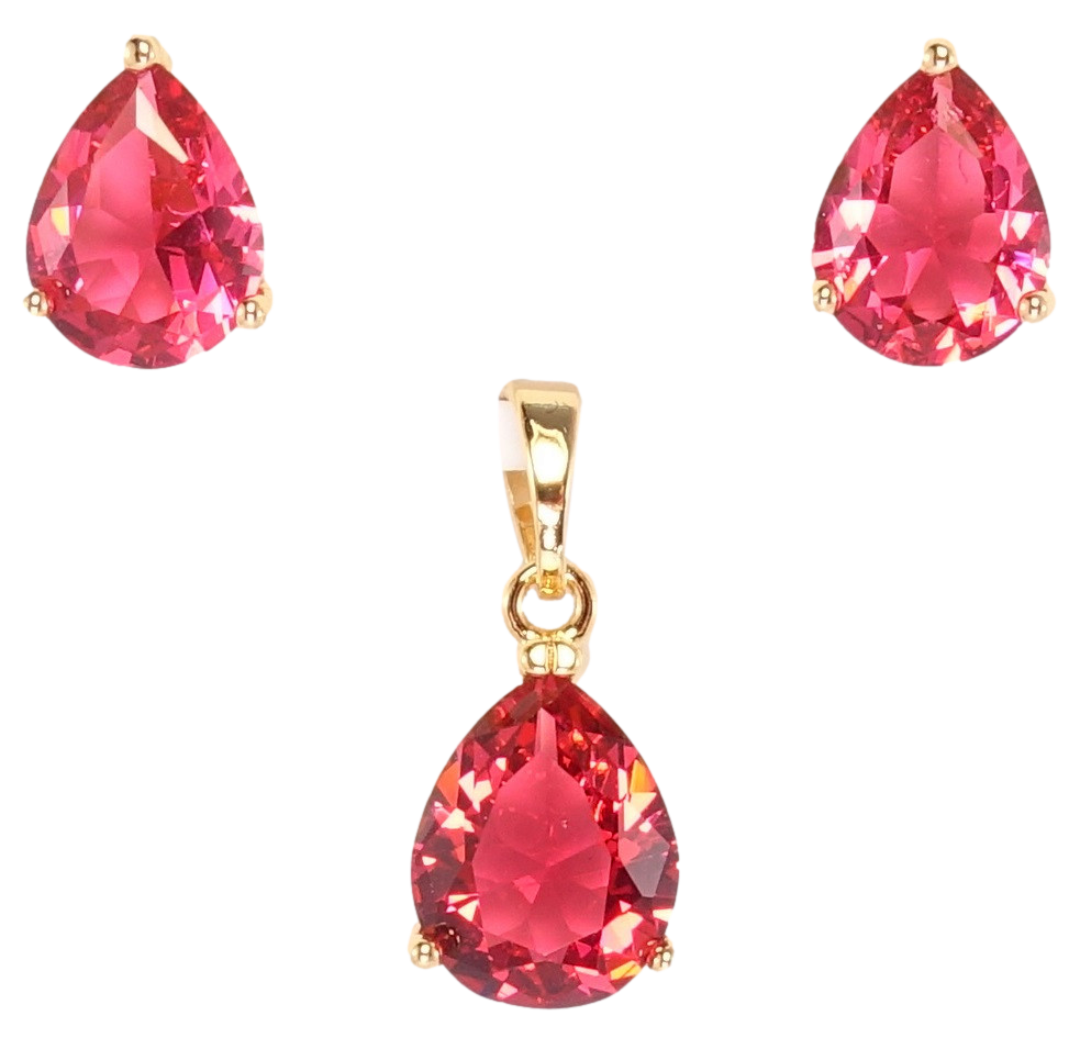 

Набор Xuping Позолота 18K Серьги Кулон "Красные кристальные капли"