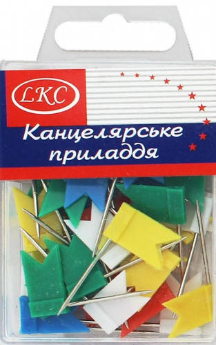 

Кнопки канцелярские цветные "Флажок" 35 шт в упаковке