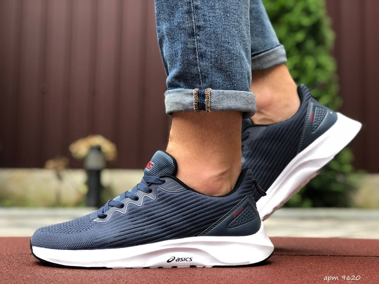 

Кроссовки Asics S600 синие с серым\белые 44, Синий