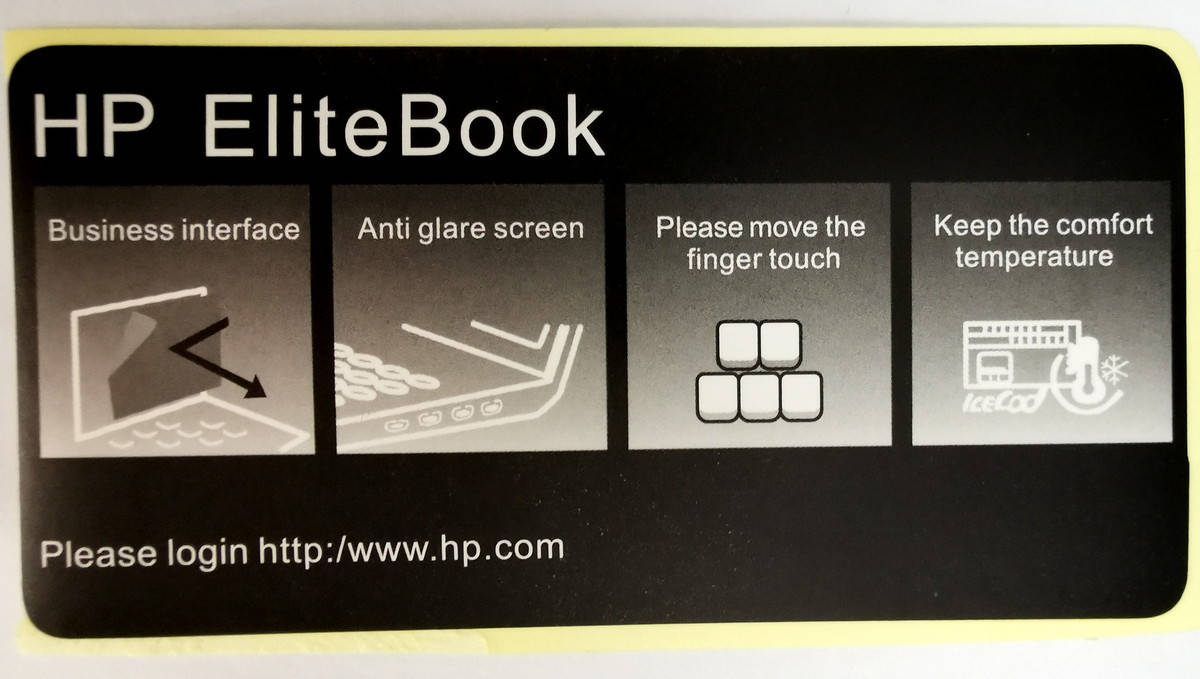 

Наклейка для ноутбука HP EliteBook black 100x50mm