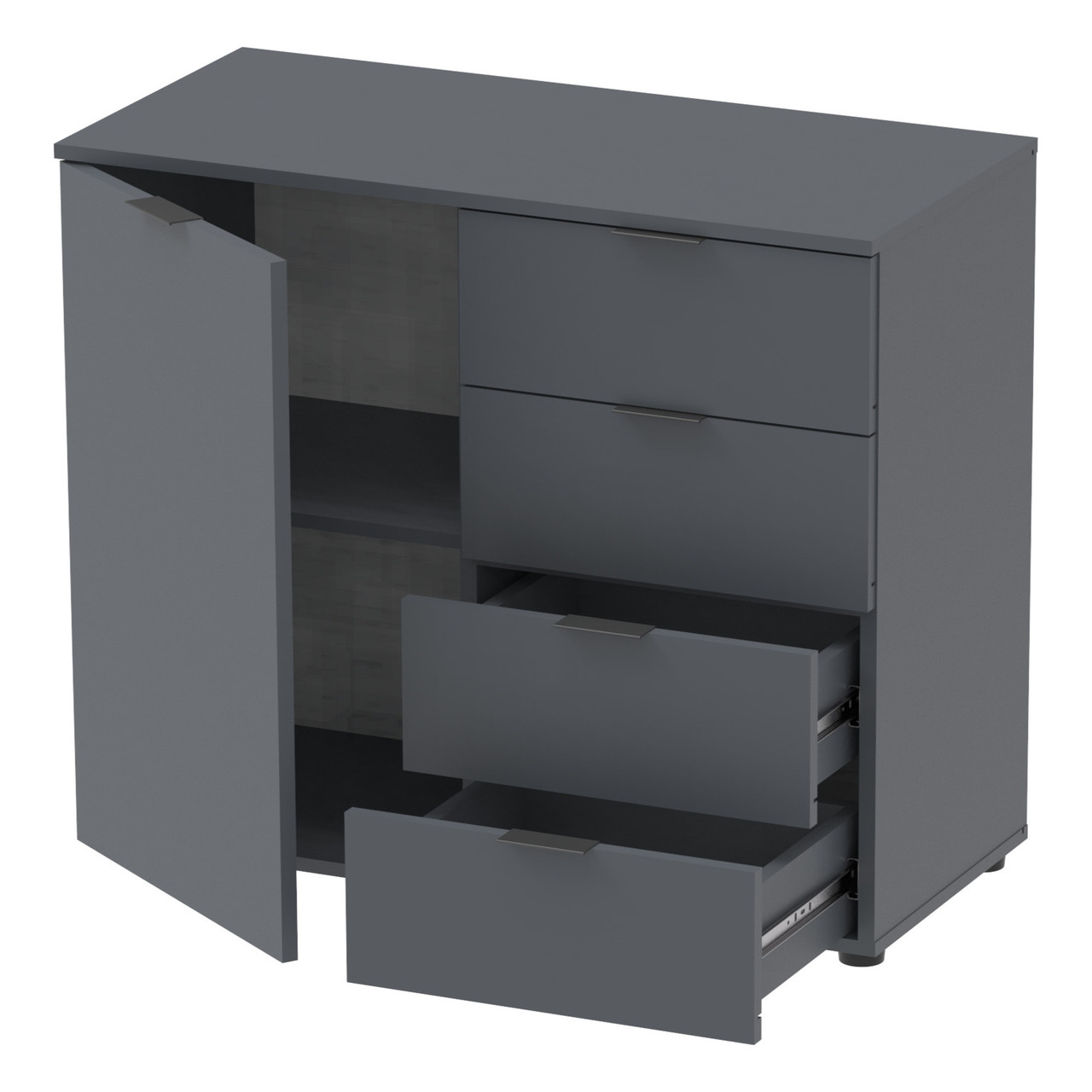 Комод Doros Рон 1 1 фасад 4 шухляды Графіт 80х38х81 (41516006) 2