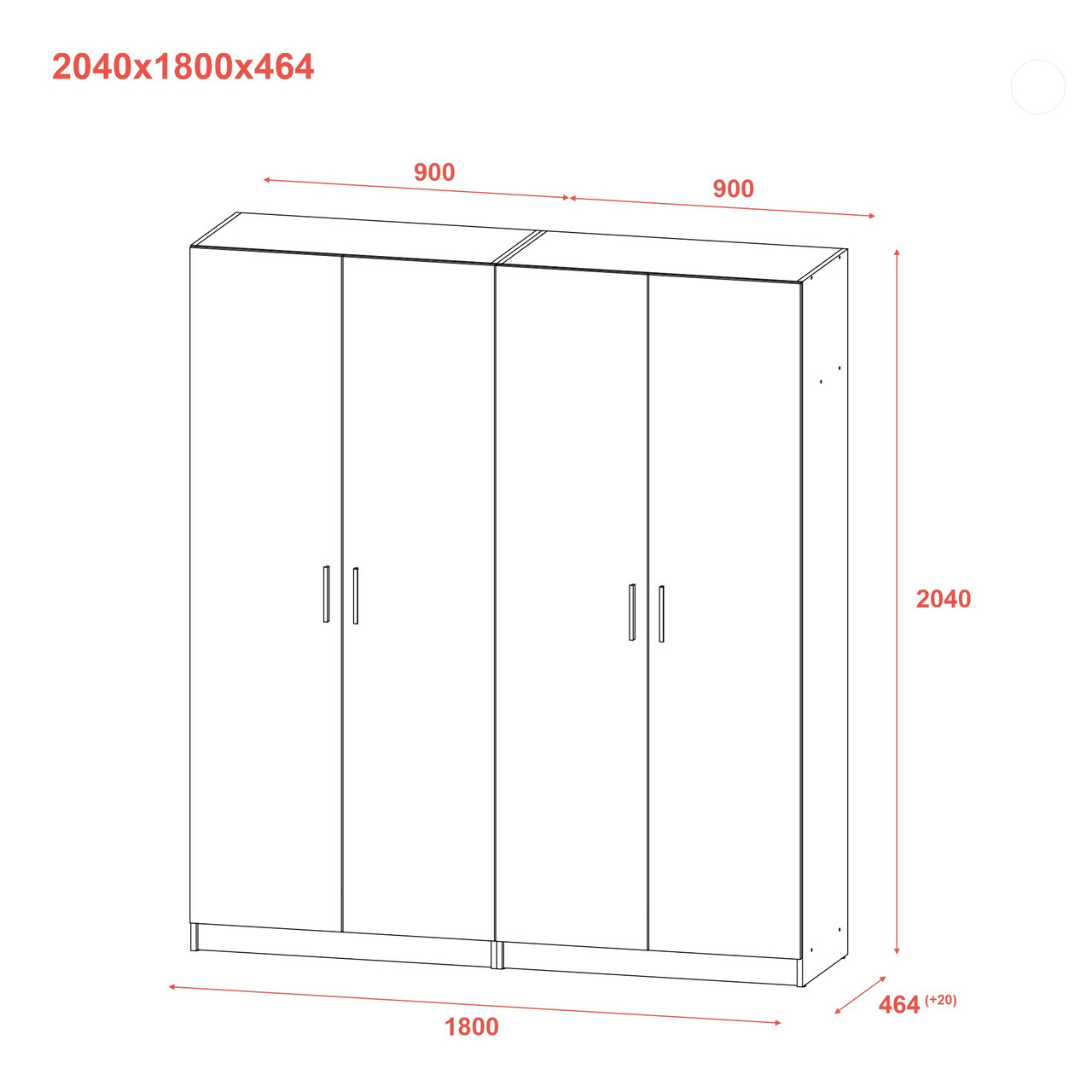 Комплект Doros Промо з полицями Сірий 2+2 ДСП 180х48х204 (80737771) 10