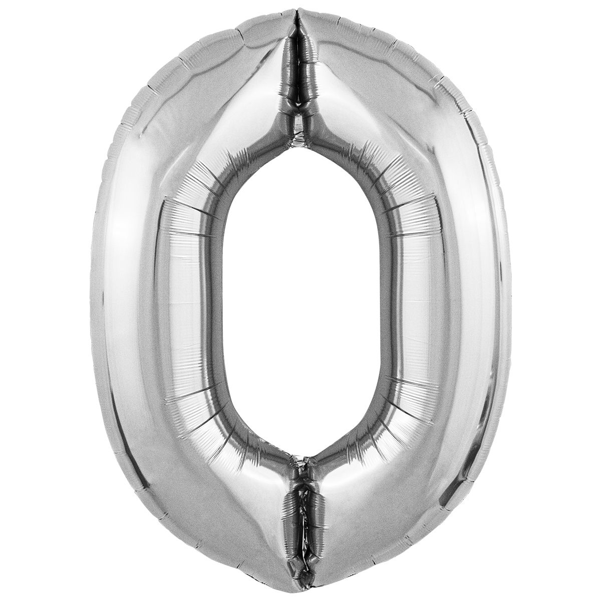 

Фольгированная цифра (102 см) Slim 0 серебро, Серебристый