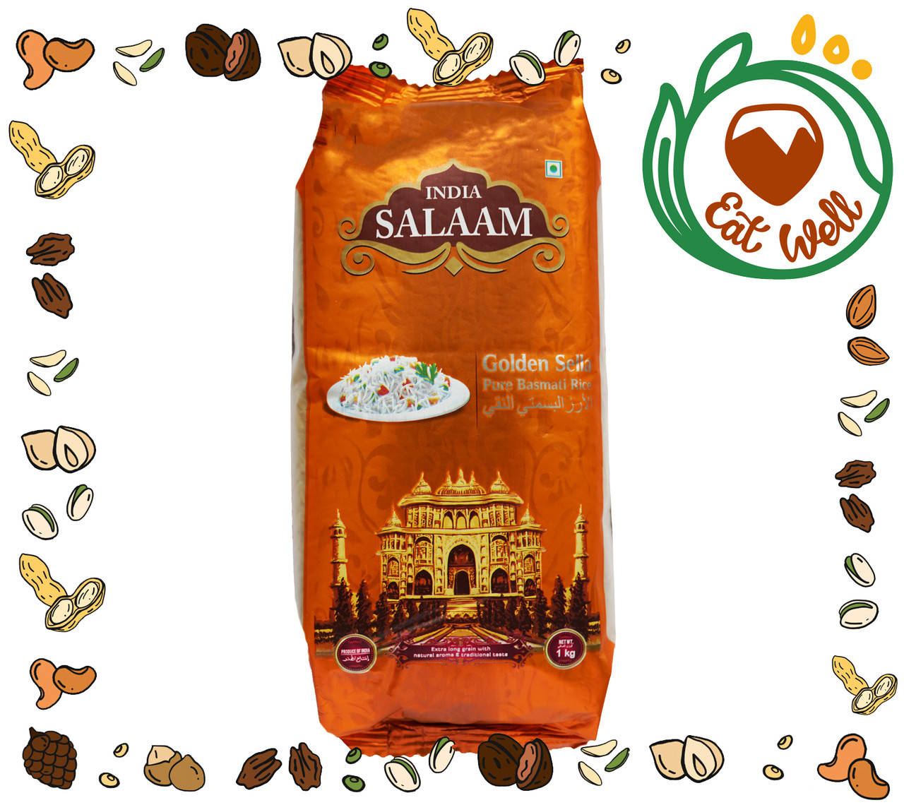 

Рис басмати Золотой пропаренный, Salaam India, 1 кг