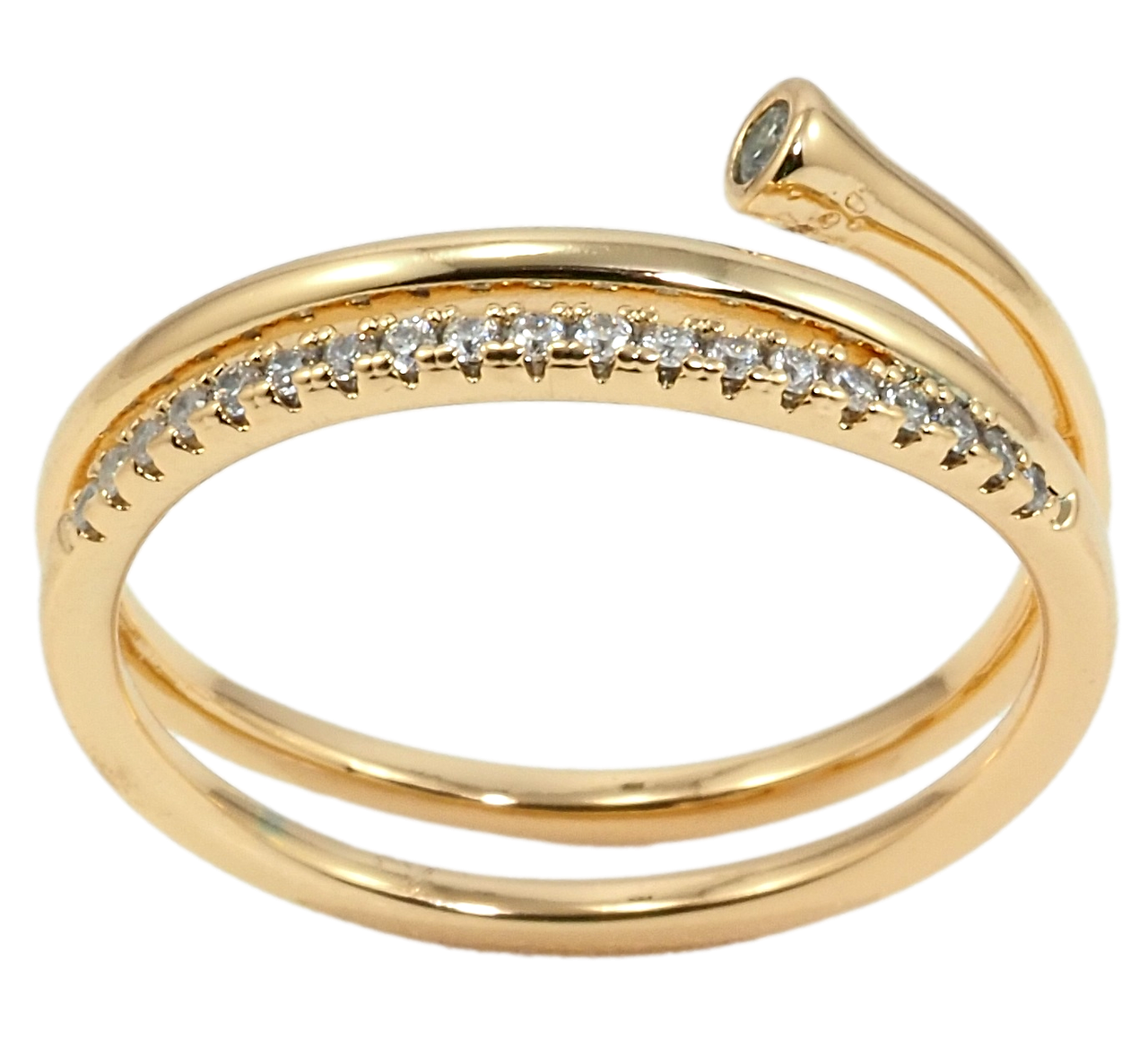 

Кольцо Xuping Позолота 18K "Дорожка циркония" р.17.5,18,18.5