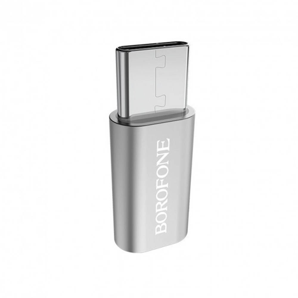 

Переходник OTG Borofone BV4 Micro-USB - Type-C, Silver
