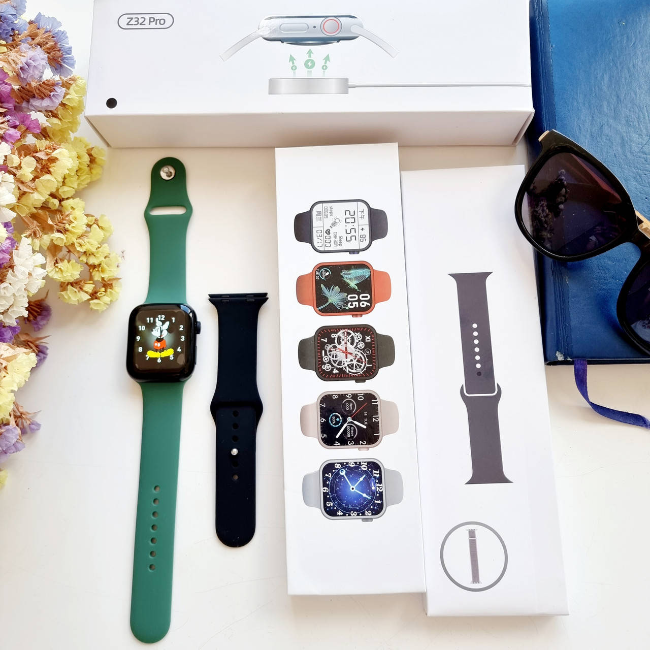 

Смарт часы Smart Watch Z32 Pro Series 6 Black (Черные) умные часы (2 ремешка)