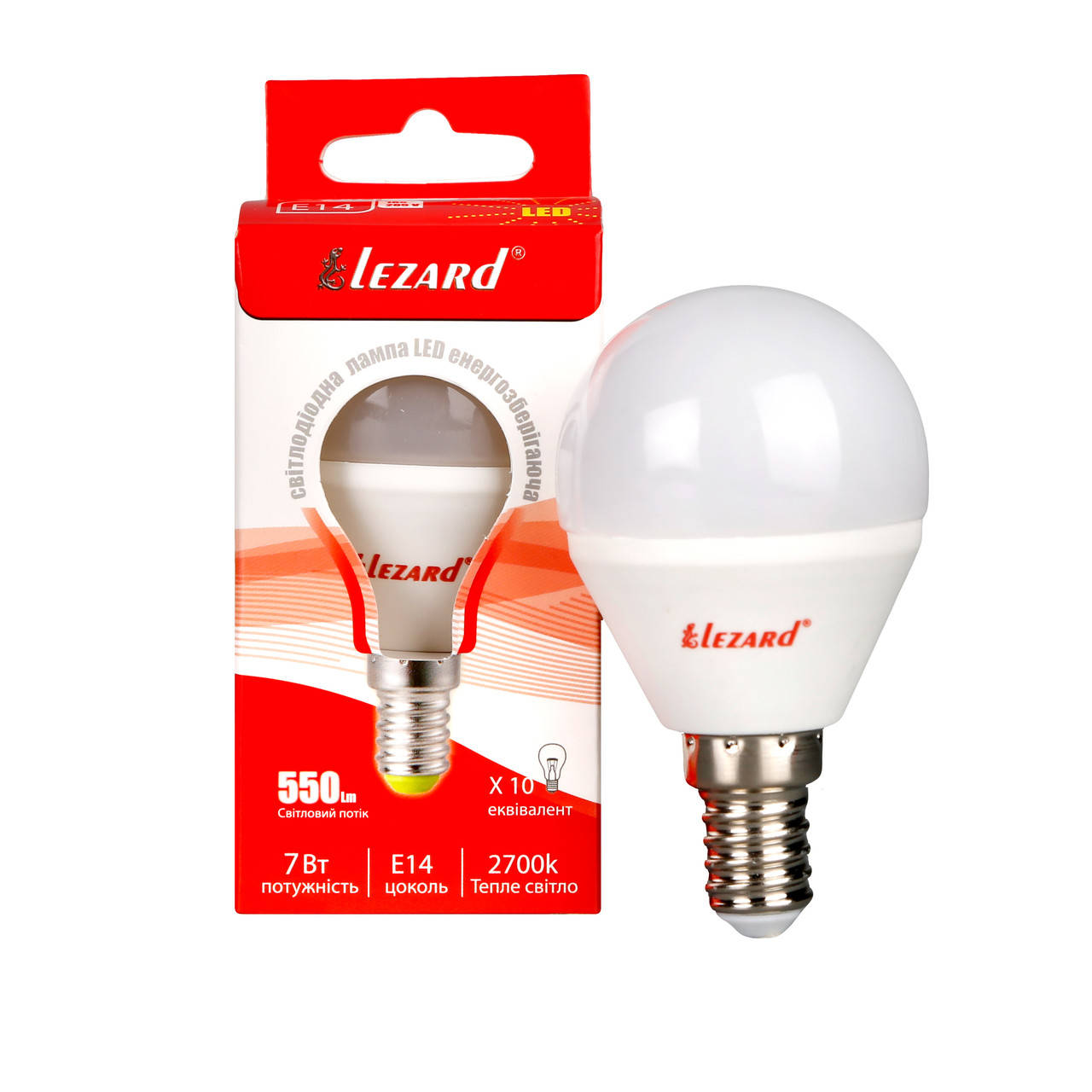 

Лампа светодиодная LED GLOB A45 7W 2700K E14 220V Lezard 427-A45-1407