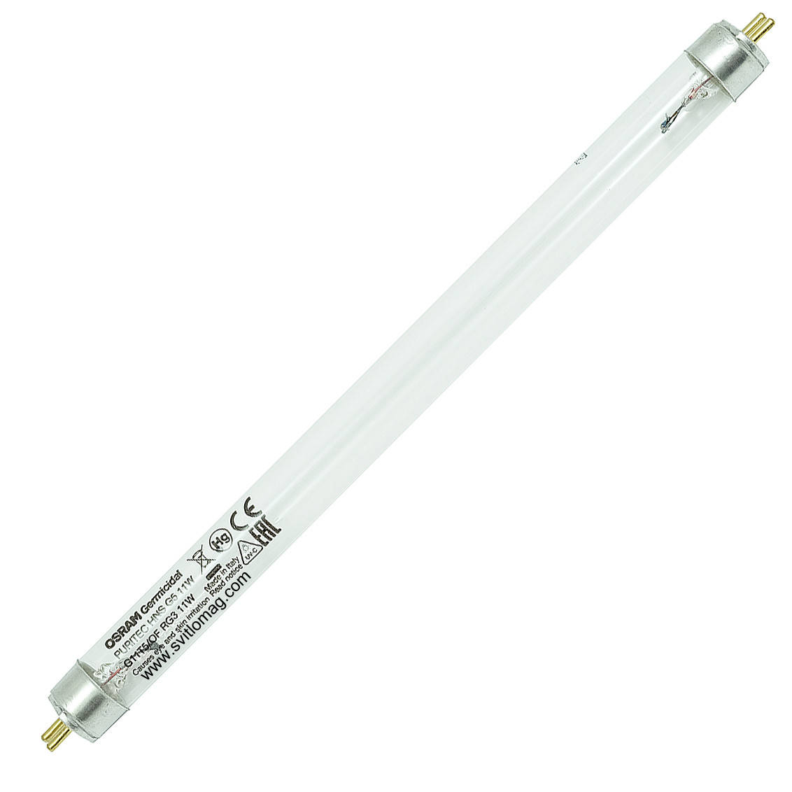 

Лампа бактерицидная ультрафиолетовая HNS 11w OSRAM G5 PURITEC UV-C T5