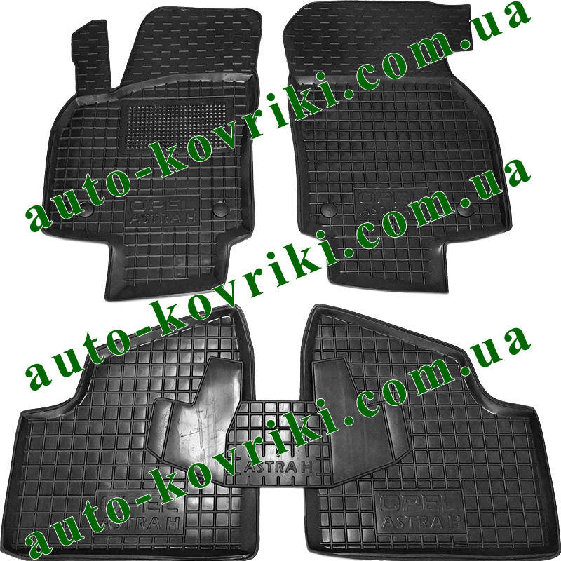 

Резиновые коврики в салон Opel Astra H 2004-2014 (Avto-Gumm), Черный