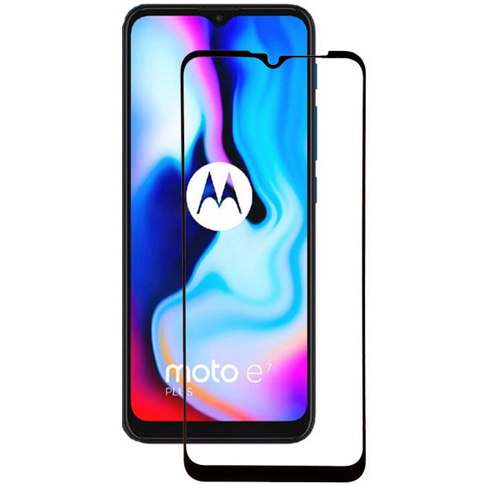 

Защитное стекло для Motorola E7 Plus на экран 5д HQ стекло на телефон моторола е7 плюс черное HQG, Черный