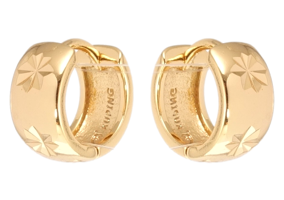 

Серьги Xuping Позолота 18K колечки "Орнамент звездочки насечками"