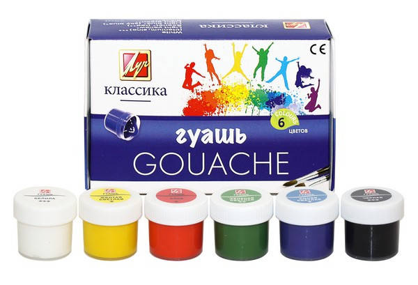 

Гуаш Луч "Класика" 6 кольорів 20 мл 19С1275-08 (24уп/ящ), Разные цвета
