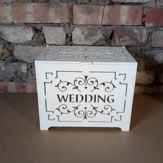 

Топ! Свадебный Сундучок для денег Wedding из дерева 22х22х27 см, Белый