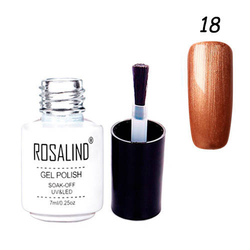 

Гель-лак для ногтей маникюра 7мл Rosalind, шиммер, 18 темное золото