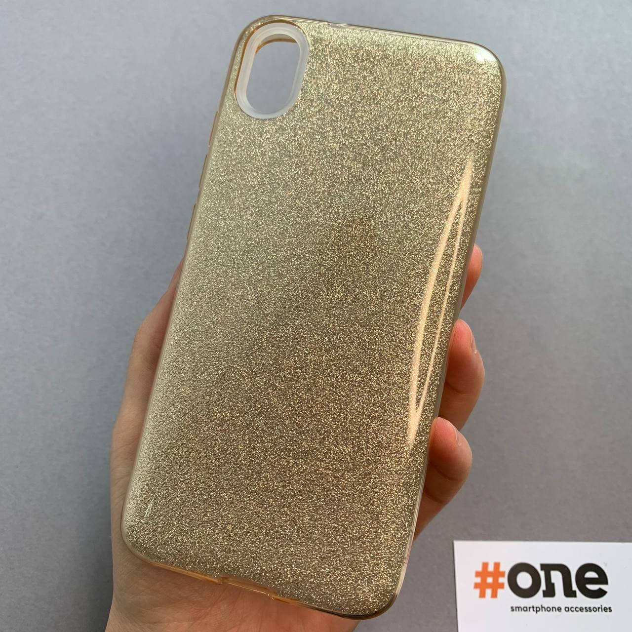 

Чехол для Xiaomi Redmi 7a с блестками женский блестящий чехол на телефон сяоми редми 7а золотой GLT