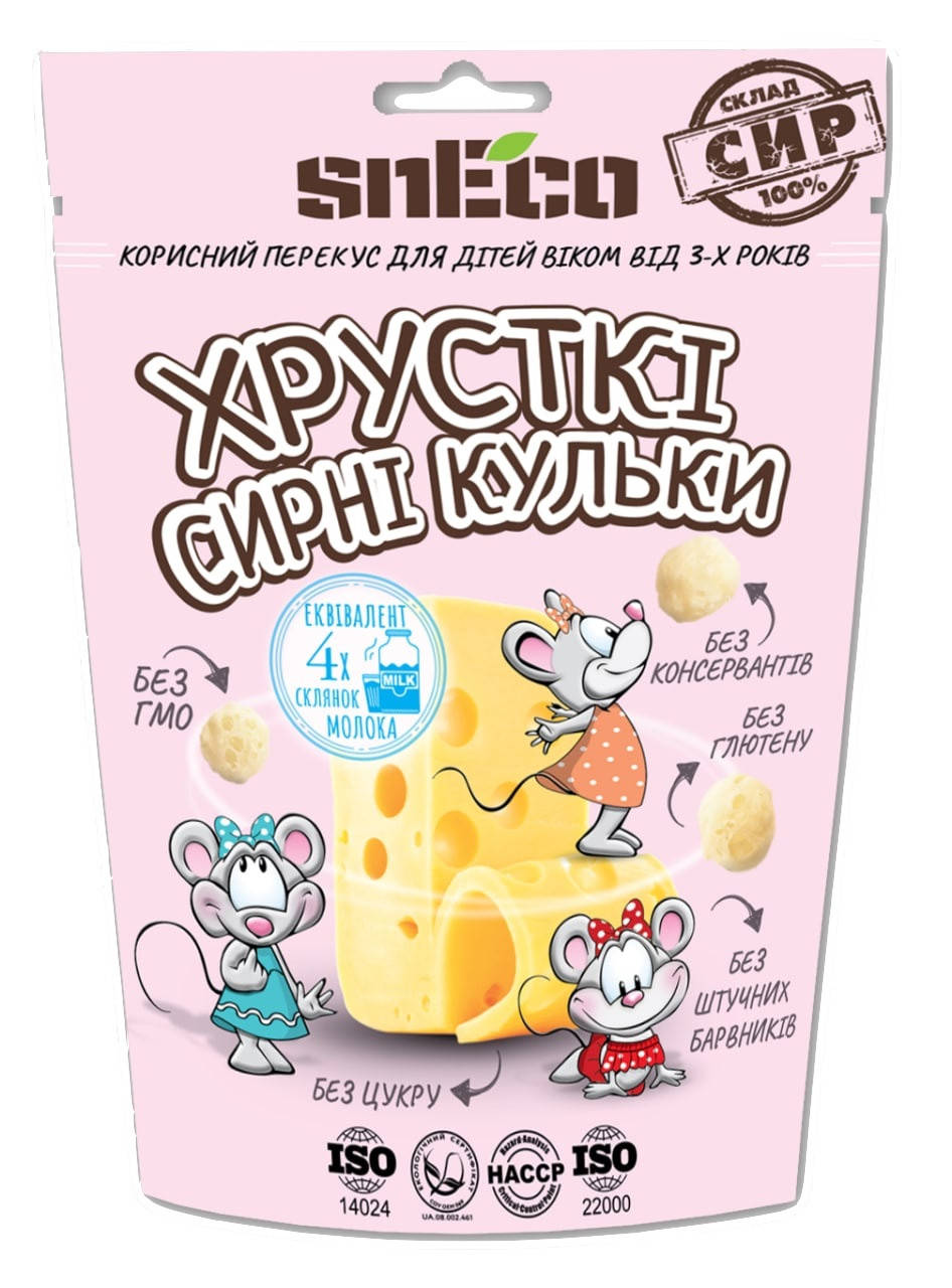 

Сыр сушеный хрустящий вспененный snEco для детей "PINK", 28г