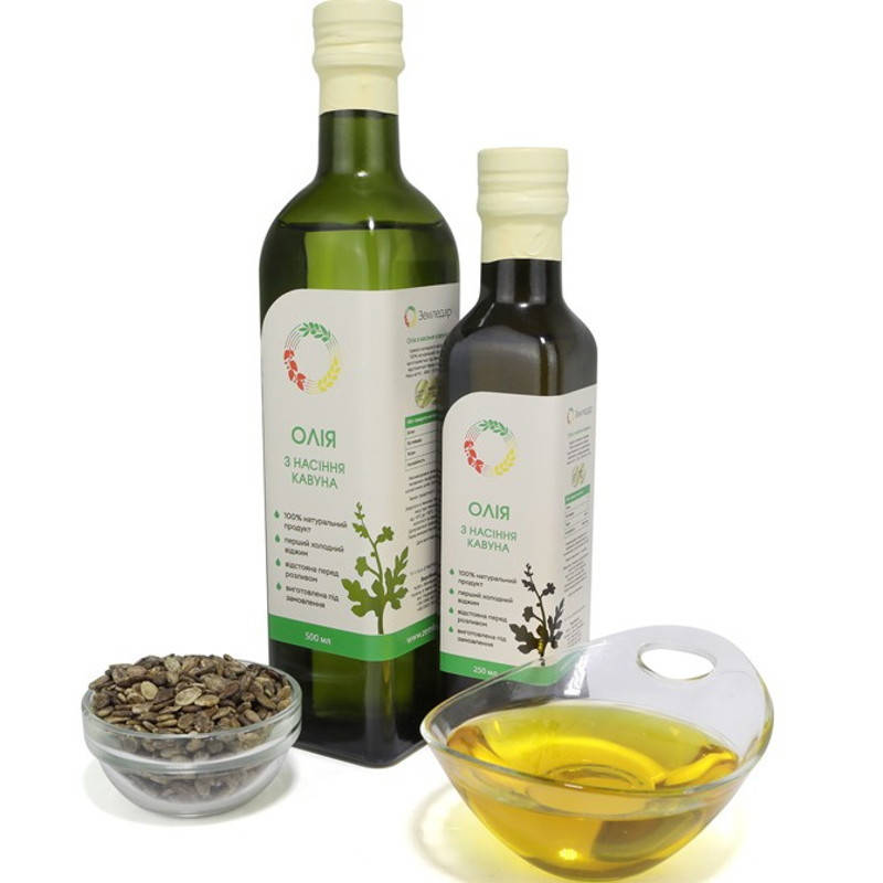 

Масло арбузное холодного отжима (сыродавленное) нерафинированное 500 мл