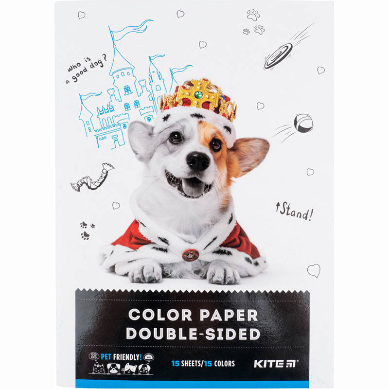 

Бумага цветная двусторонняя Kite Dogs K22-250-1, А4