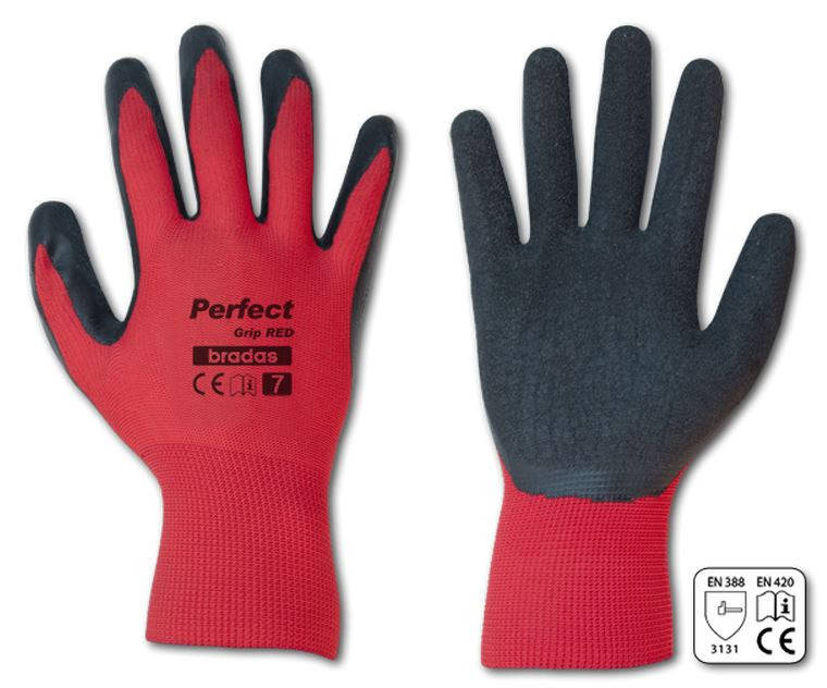

Перчатки рабочие PERFECT GRIP RED латекс, размер 9, Красный