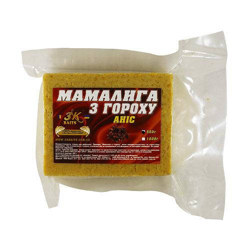 

Прикормка 3k Baits Мамалыга из гороха 500г Анис