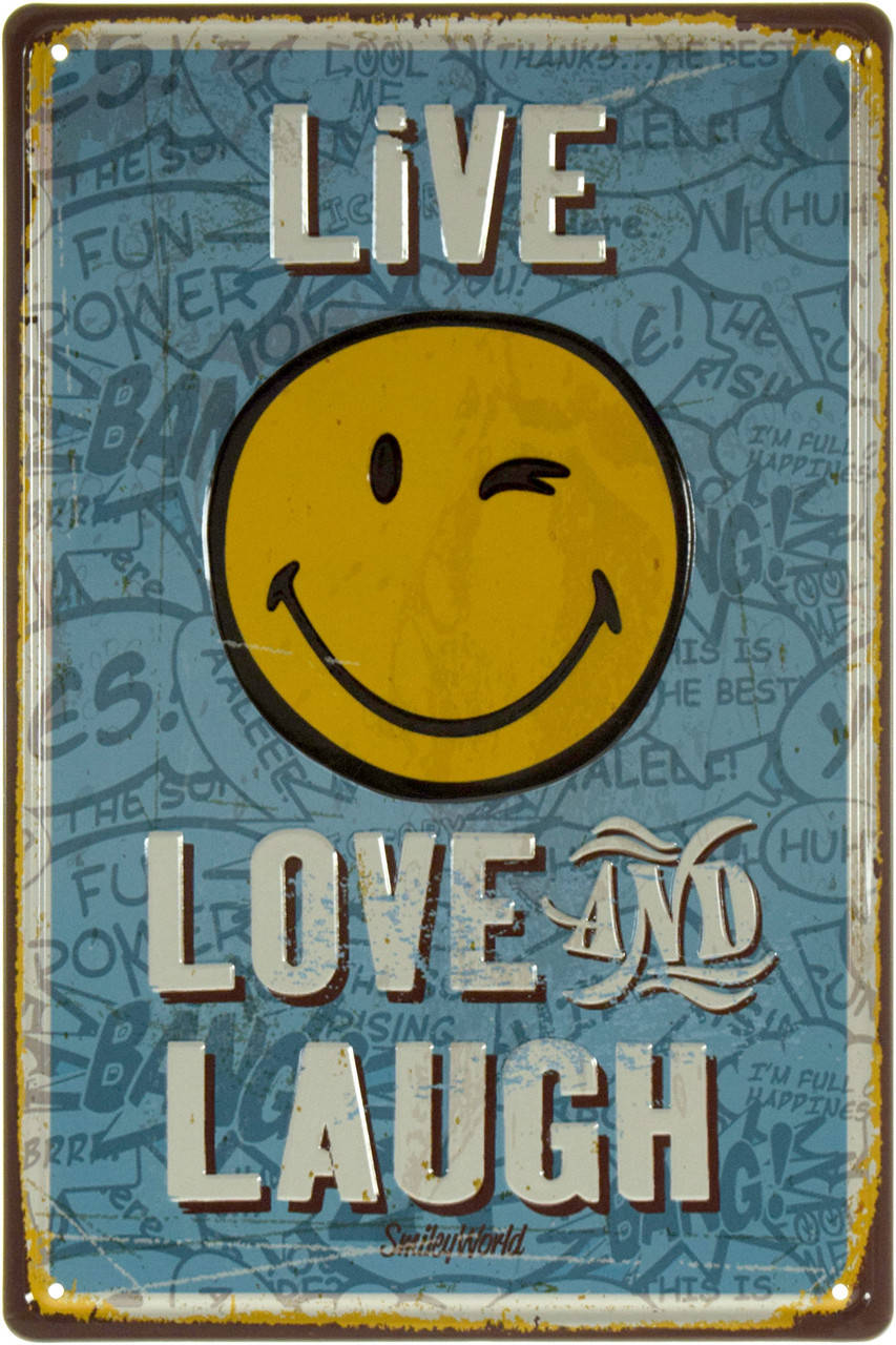 

Металлическая табличка "Жить, Любить И Смеяться / Live, Love And Laugh" (ms-002339)