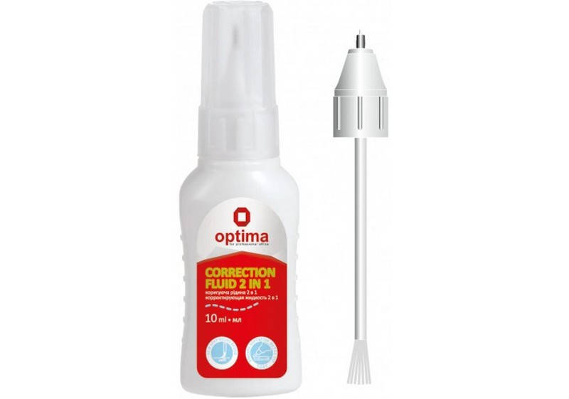 

Коректор Optima 2в1 (кор-олівець і кор з пензликом), 10 мл 12шт/уп