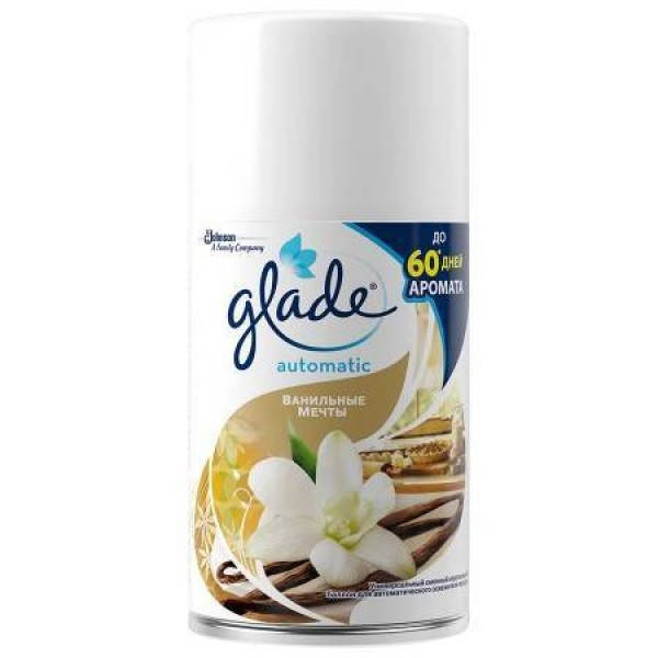 

Сменный баллон к автоматическому освежителю воздуха Glade Ванильные мечты, 269 мл