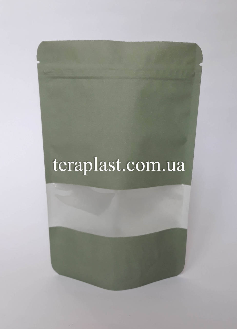 

Дой-Пак 150г 130х200 Крафт+окно (хвоя) с зип-замком