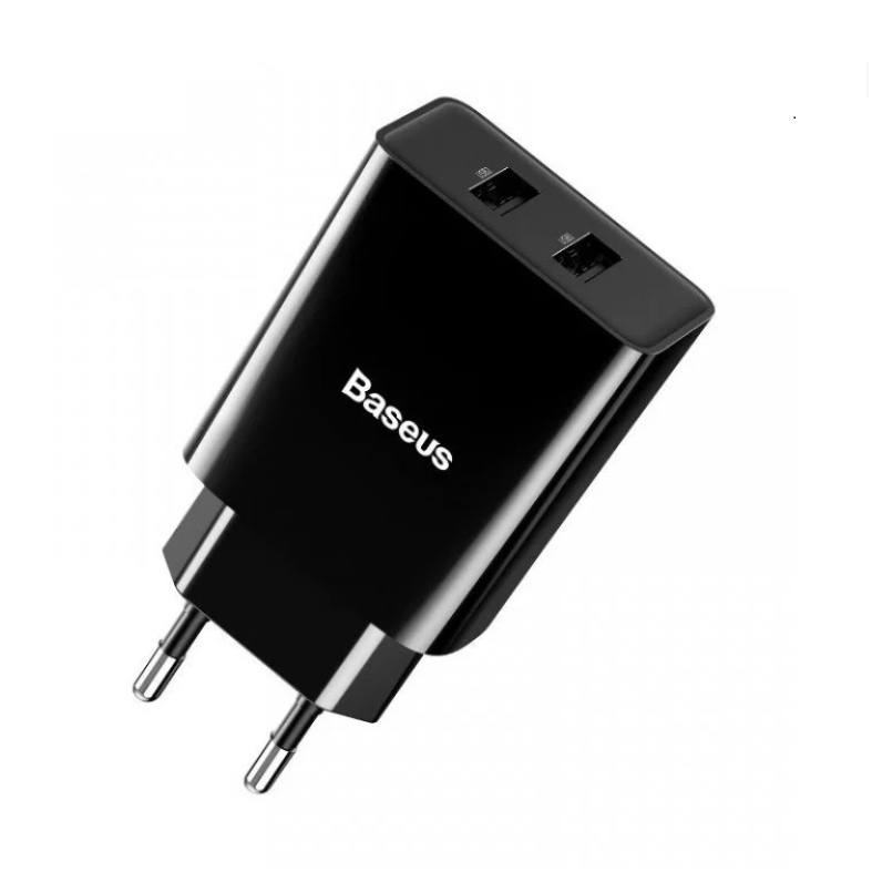 

Сетевое зарядное устройство на 2 USB Baseus 2A 10.5W блок питания Speed Mini Dual U Charger (черный)