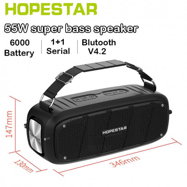 

Портативная влагозащищенная колонка HOPESTAR A20 c функцией Bluetooth