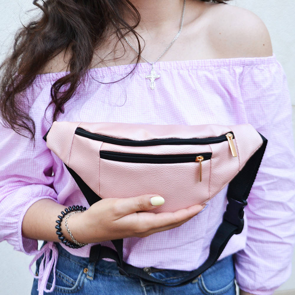 

Сумка на пояс. Сумка через плечо. бананка женская. YM-164 Цвет: розовый