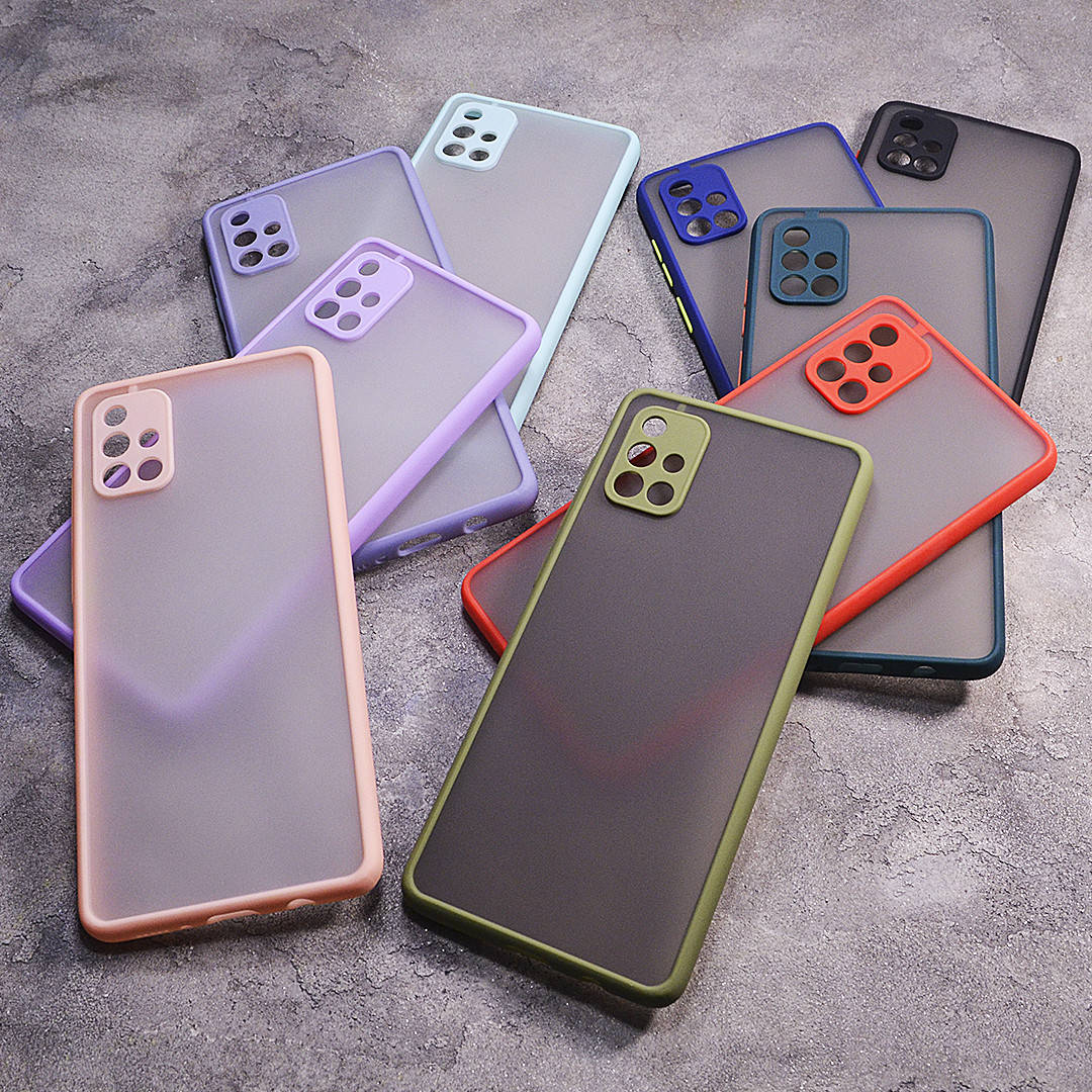 

Пластиковый чехол с цветными боками и защитой на камеру Samsung Galaxy A71 2019 A715